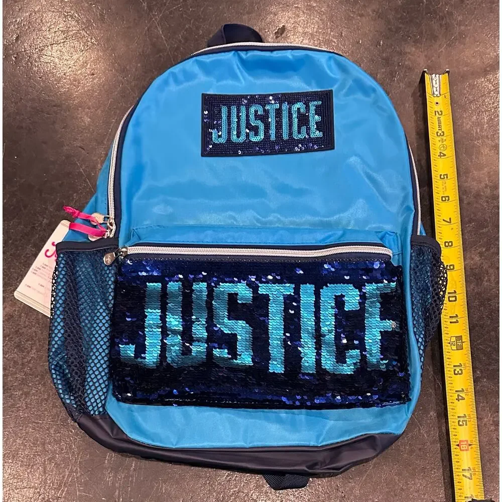 Girls Justice Backpack. School Bag book bag. New with tags Blue & Black